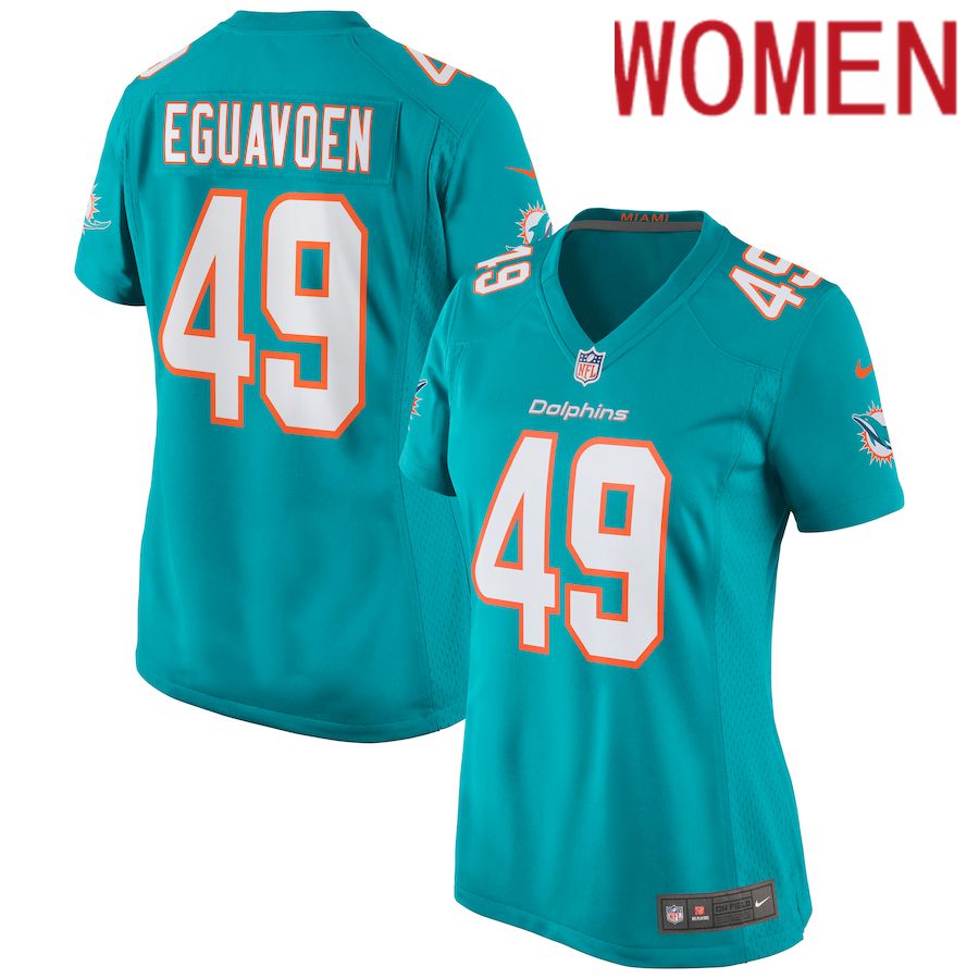Women Miami Dolphins 49 Sam Eguavoen Nike Green Game NFL Jersey